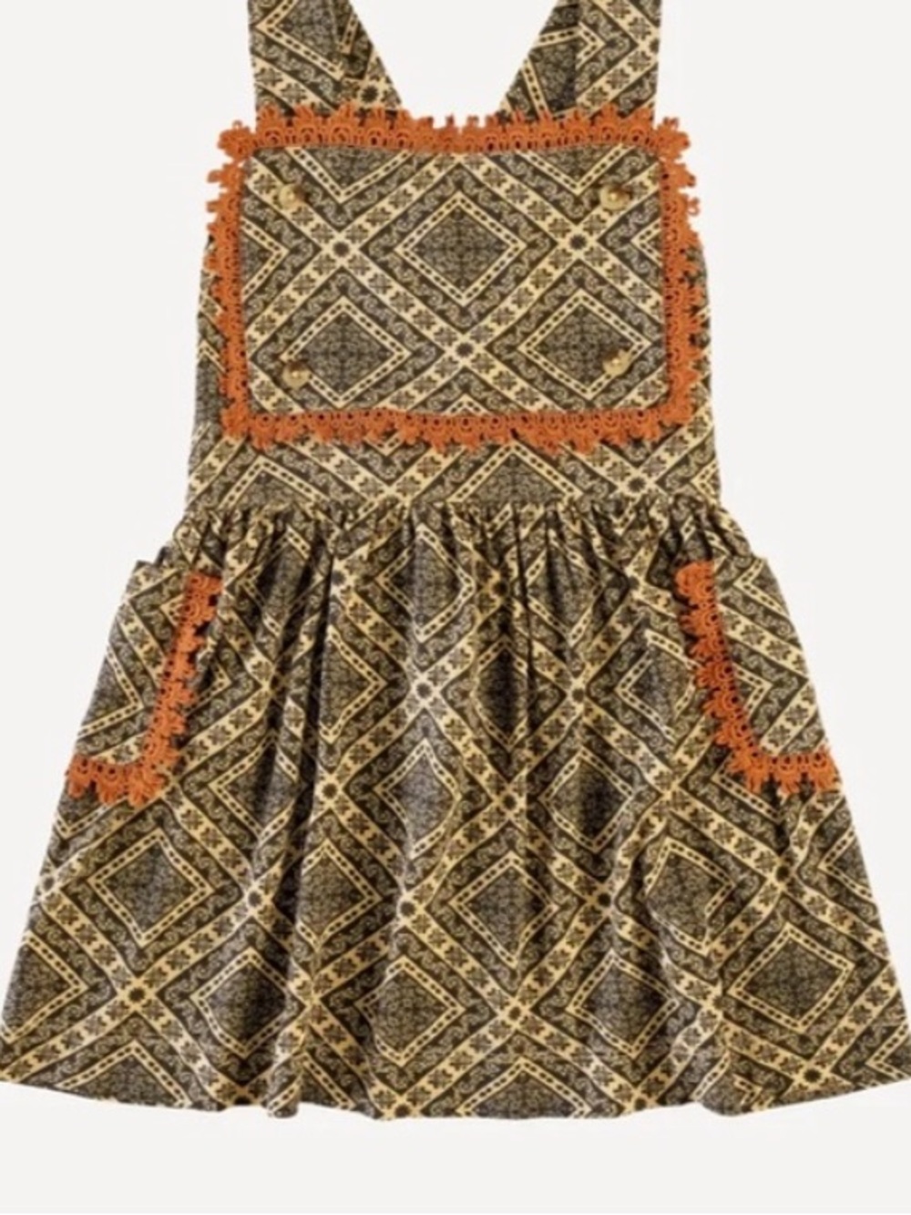 NWT Kate Quinn lace pinafore dress | bandana beluga | bamboo KQ 2T